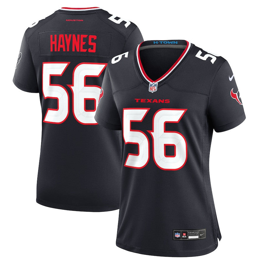Marcus Haynes 56 Houston Texans Women's Team Game Jersey - Navy