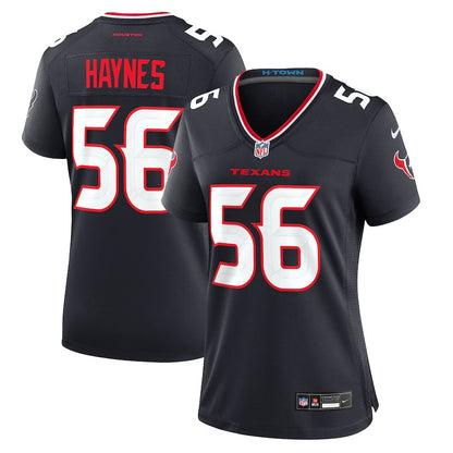 Marcus Haynes 56 Houston Texans Women's Team Game Jersey - Navy