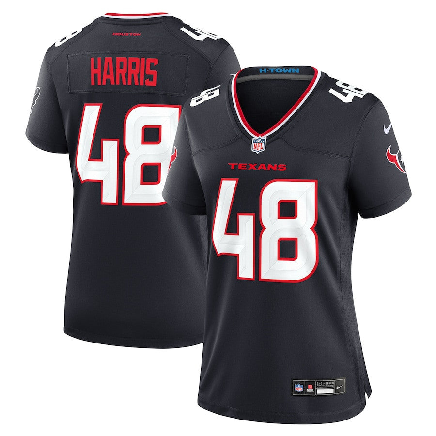 Christian Harris 48 Houston Texans Women's Team Game Jersey - Navy