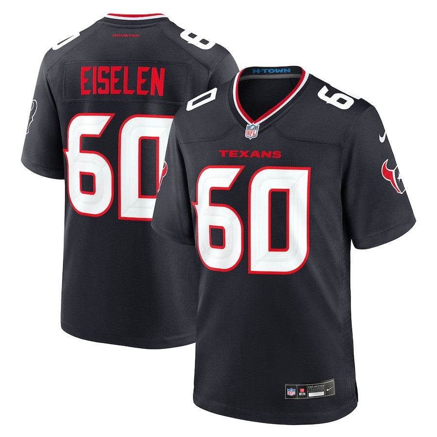 Dieter Eiselen 60 Houston Texans Team Game Men Jersey - Navy