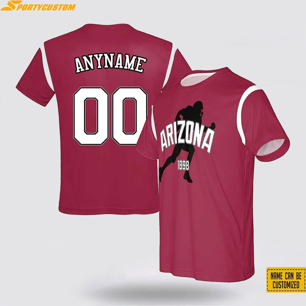 Arizona Cardinals Player Custom Name & Number All Over Printed T-Shirt - Red