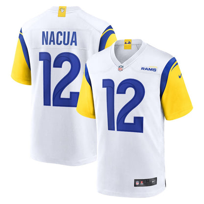 Puka Nacua 12 Los Angeles Rams Youth Game Player Jersey - White