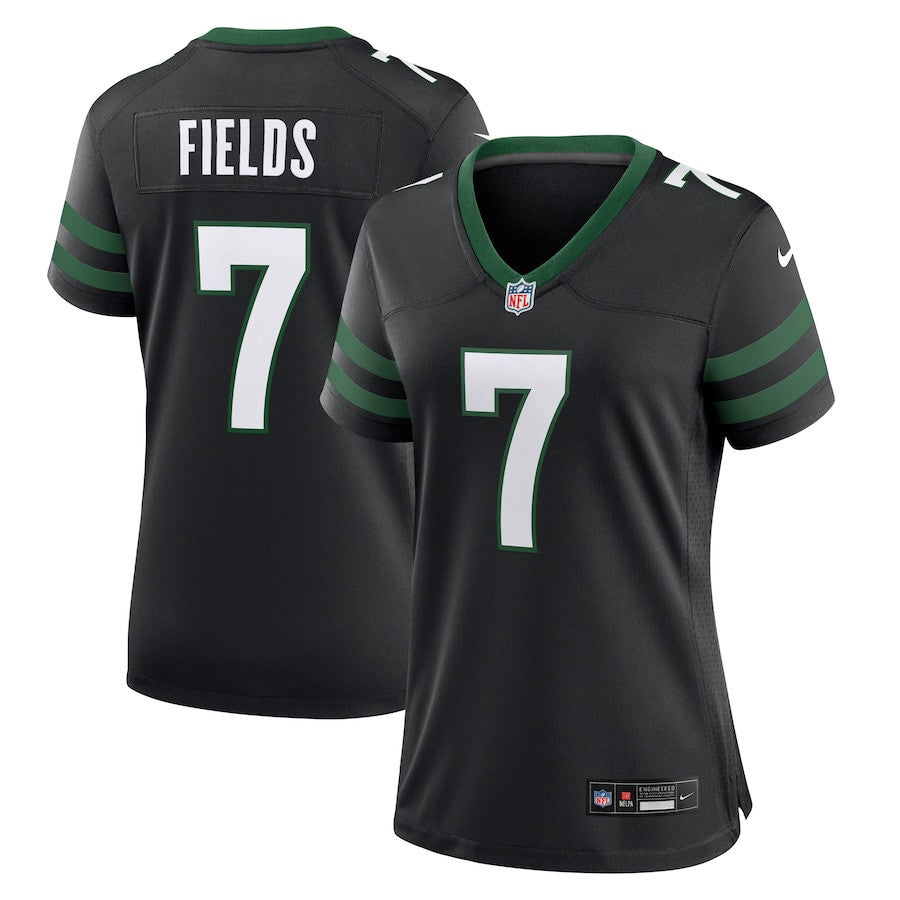 Justin Fields 7 New York Jets Alternate Game Player Women Jersey - Black