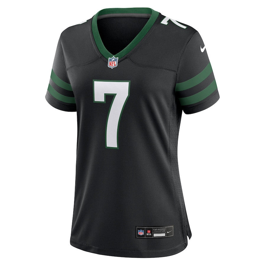 Justin Fields 7 New York Jets Alternate Game Player Women Jersey - Black