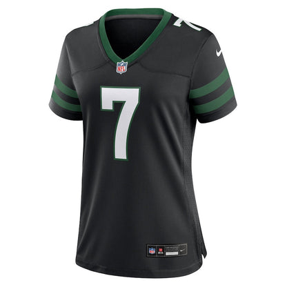 Justin Fields 7 New York Jets Alternate Game Player Women Jersey - Black
