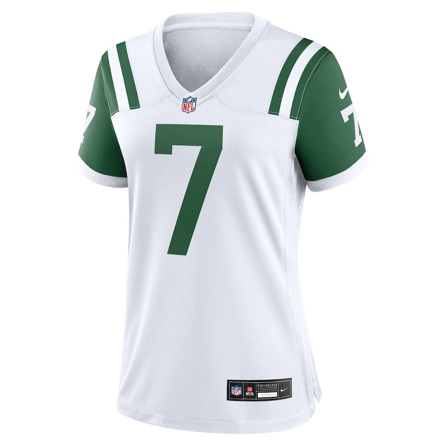Justin Fields 7 New York Jets Alternate Game Player Women Jersey - White