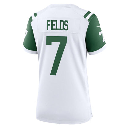 Justin Fields 7 New York Jets Alternate Game Player Women Jersey - White