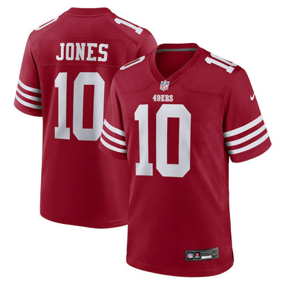 Mac Jones 10 San Francisco 49ers Team Game Men Jersey - Scarlet