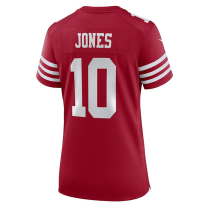 Mac Jones 10 San Francisco 49ers Women's Team Game Jersey - Scarlet