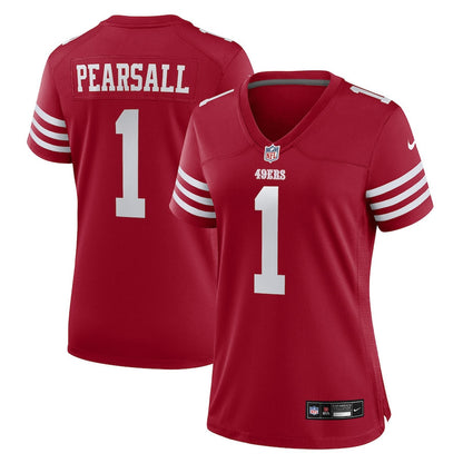 Ricky Pearsall 1 San Francisco 49ers Women's Team Game Jersey - Scarlet