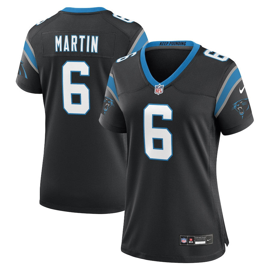 Sam Martin 6 Carolina Panthers Women's Team Game Jersey - Black