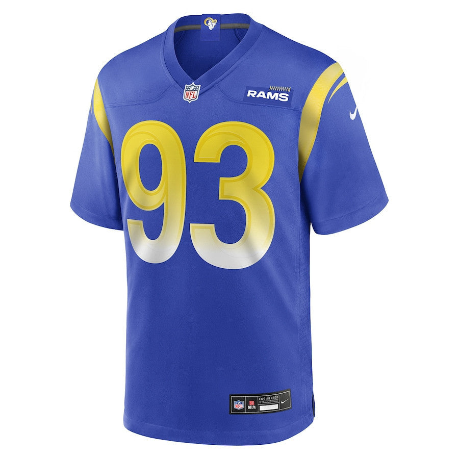 Jack Heflin 93 Los Angeles Rams Team Game Men Jersey - Royal