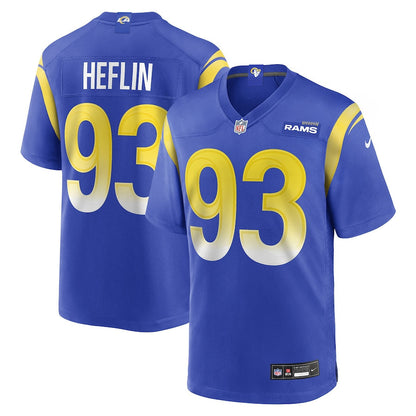 Jack Heflin 93 Los Angeles Rams Team Game Men Jersey - Royal