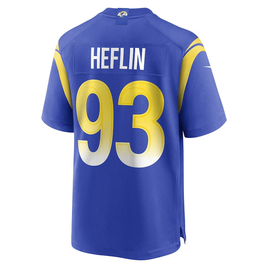 Jack Heflin 93 Los Angeles Rams Team Game Men Jersey - Royal