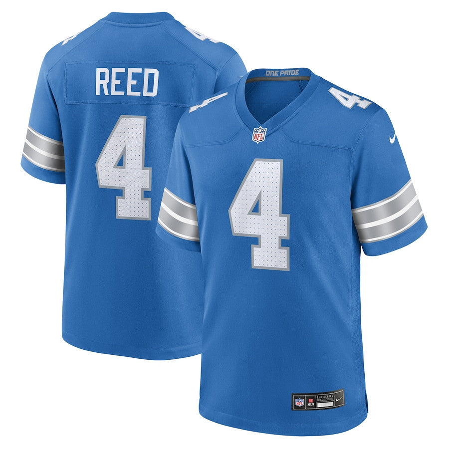 D.J. Reed 4 Detroit Lions Team Game Men Jersey - Blue