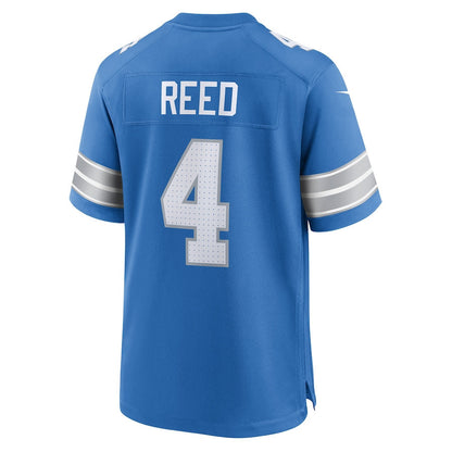 D.J. Reed 4 Detroit Lions Team Game Men Jersey - Blue
