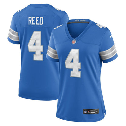 D.J. Reed 4 Detroit Lions Women's Team Game Jersey - Blue