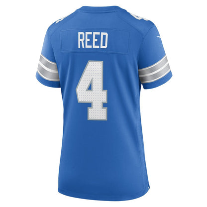 D.J. Reed 4 Detroit Lions Women's Team Game Jersey - Blue