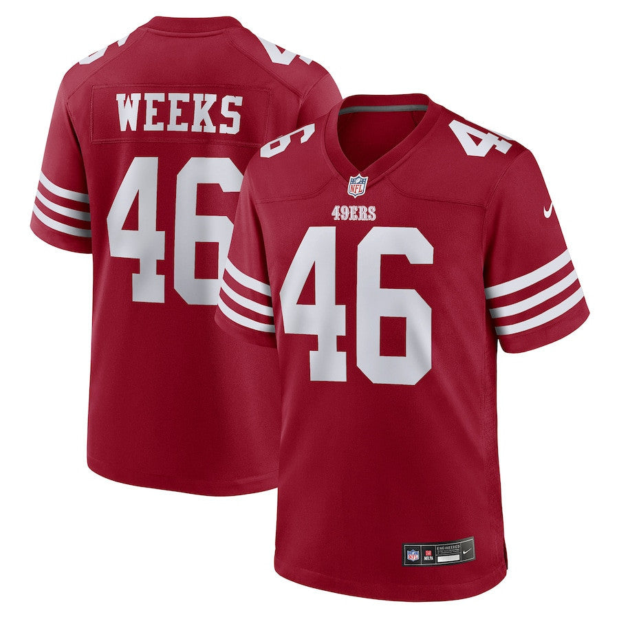 Jon Weeks 46 San Francisco 49ers Team Game Men Jersey - Scarlet