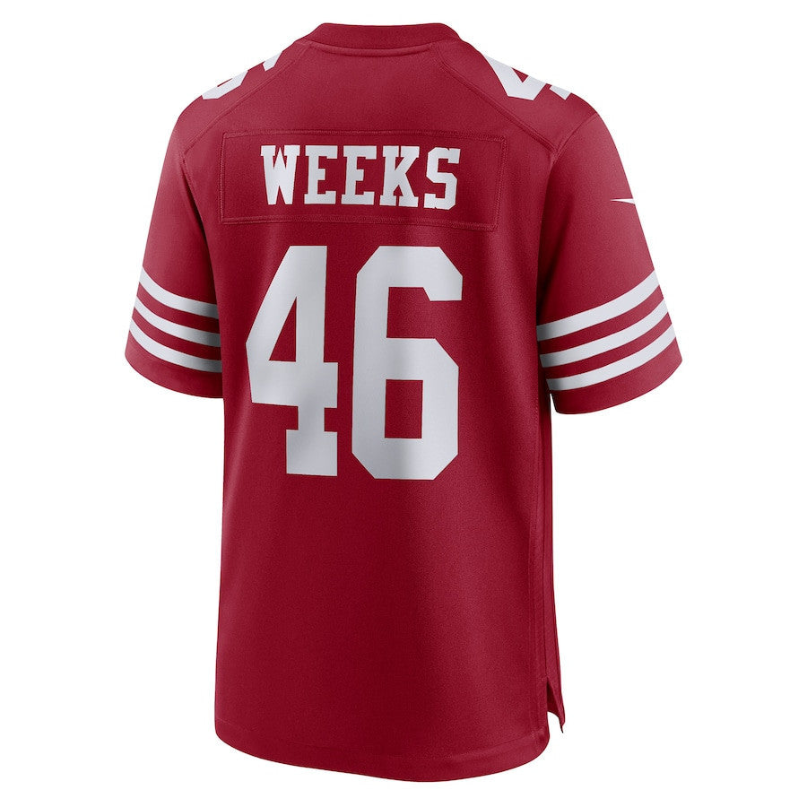 Jon Weeks 46 San Francisco 49ers Team Game Men Jersey - Scarlet