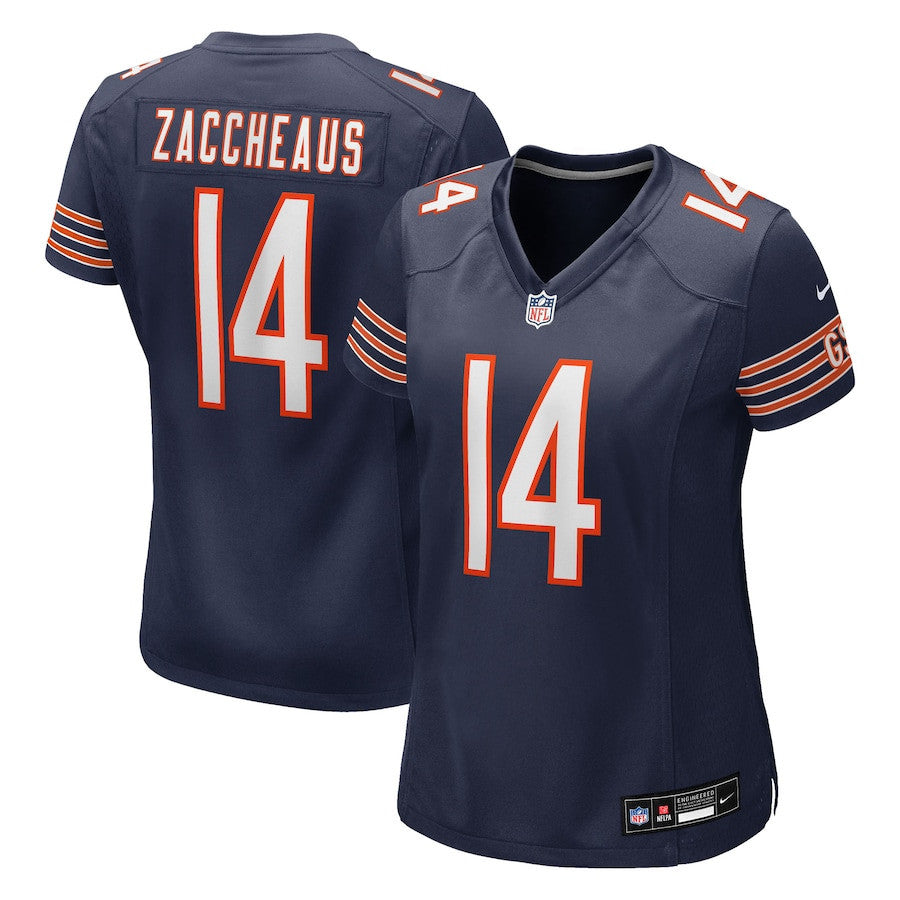 Olamide Zaccheaus 14 Chicago Bears Women's Team Game Jersey - Navy