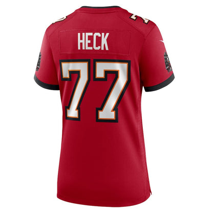 Charlie Heck 77 Tampa Bay Buccaneers Women's Team Game Jersey - Red