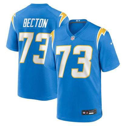 Mekhi Becton 73 Los Angeles Chargers Team Game Men Jersey - Powder Blue