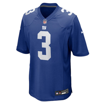 Russell Wilson 3 New York Giants Game Men Jersey - Royal