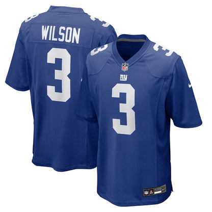 Russell Wilson 3 New York Giants Game Men Jersey - Royal