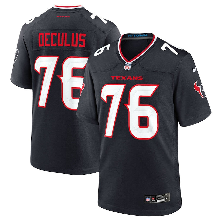 Austin Deculus 76 Houston Texans Team Game Men Jersey - Navy