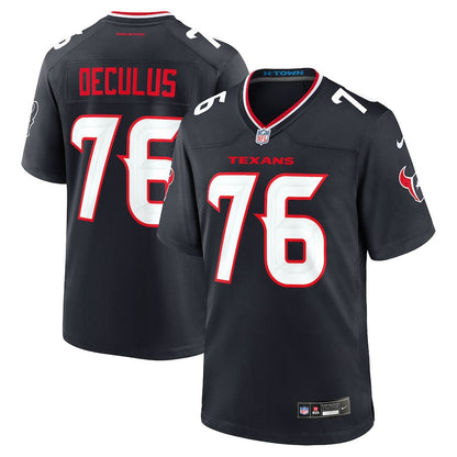 Austin Deculus 76 Houston Texans Team Game Men Jersey - Navy