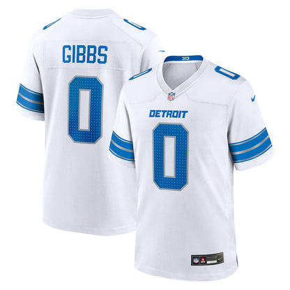 Jahmyr Gibbs 0 Detroit Lions Game Player Men Jersey - White