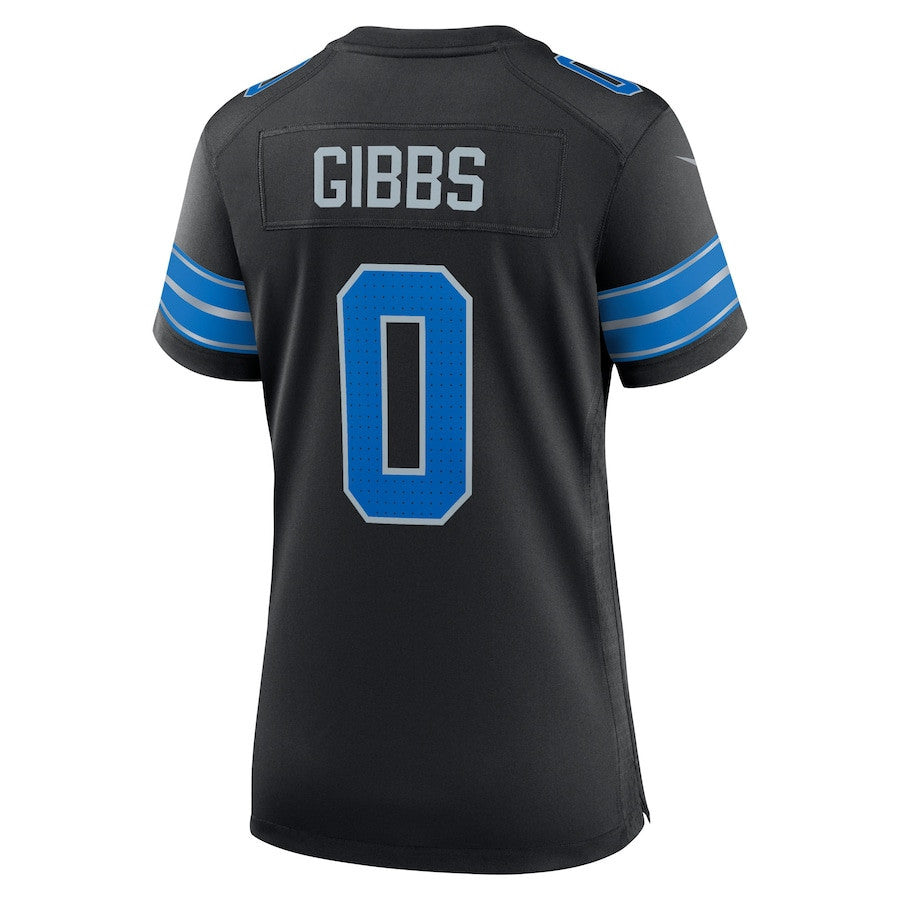 Jahmyr Gibbs 0 Detroit Lions Women's 2nd Alternate Game Player Jersey - Black