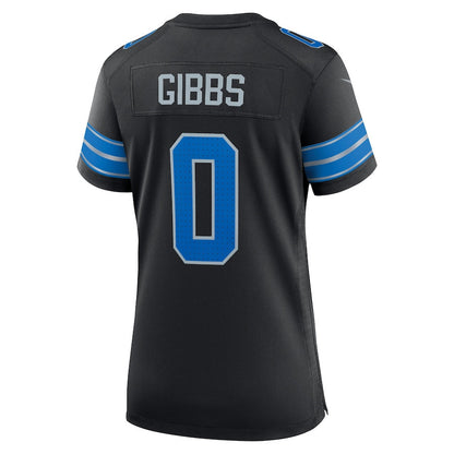 Jahmyr Gibbs 0 Detroit Lions Women's 2nd Alternate Game Player Jersey - Black