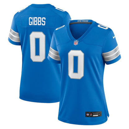 Jahmyr Gibbs 0 Detroit Lions Women's Game Player Jersey - Blue