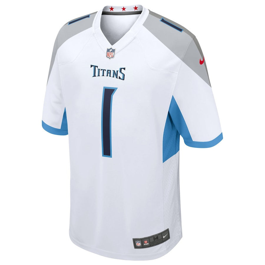 Cameron Ward 1 Tennessee Titans 2025 Draft First Round Pick Game Men Jersey - White