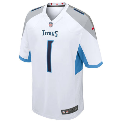 Cameron Ward 1 Tennessee Titans 2025 Draft First Round Pick Game Men Jersey - White
