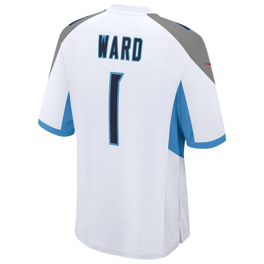 Cameron Ward 1 Tennessee Titans 2025 Draft First Round Pick Game Men Jersey - White