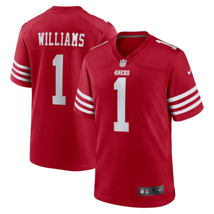 Mykel Williams 1 San Francisco 49ers 2025 Draft First Round Pick No. 11 Game Men Jersey - Scarlet