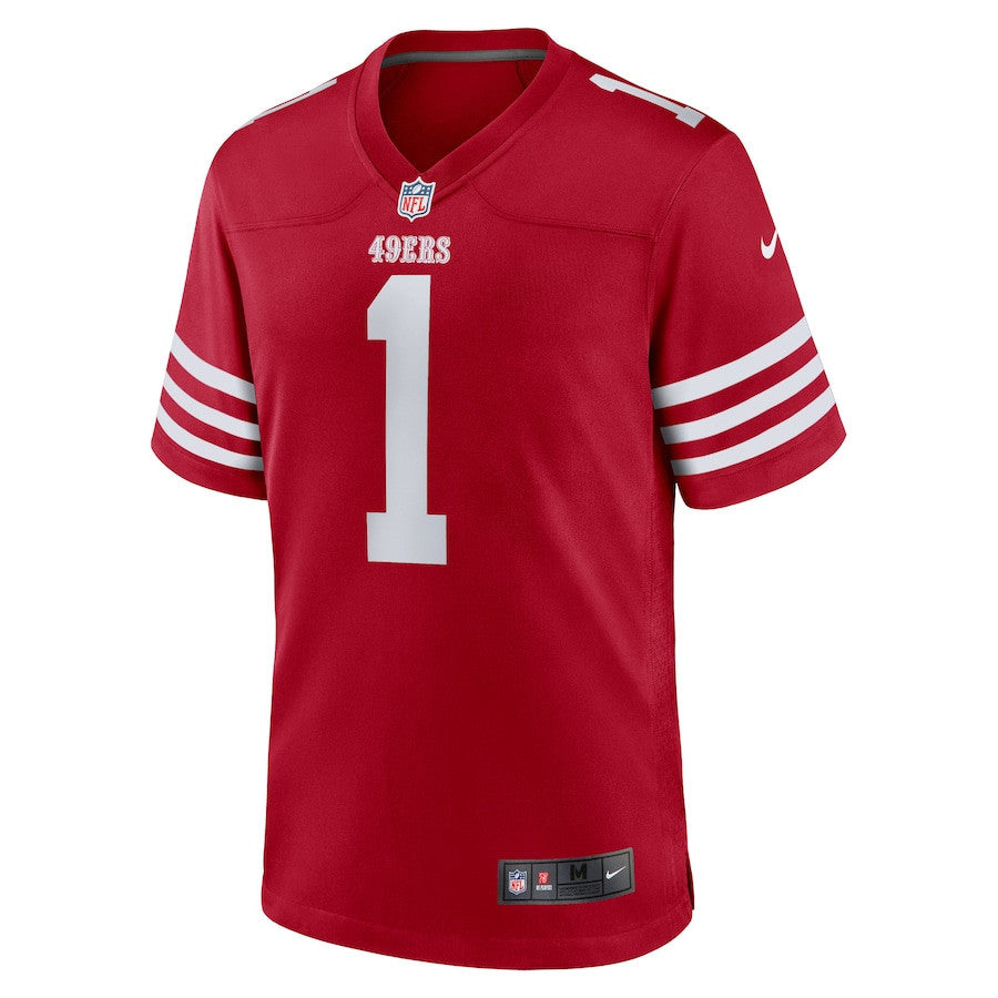 Mykel Williams 1 San Francisco 49ers 2025 Draft First Round Pick No. 11 Game Men Jersey - Scarlet