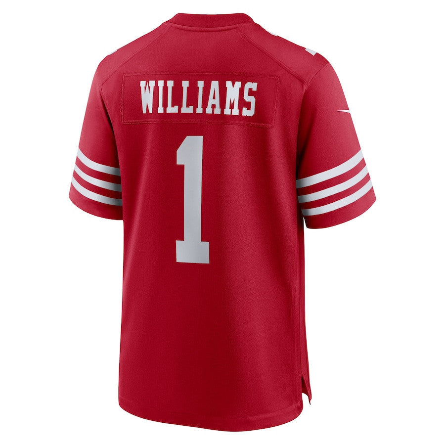Mykel Williams 1 San Francisco 49ers 2025 Draft First Round Pick No. 11 Game Men Jersey - Scarlet