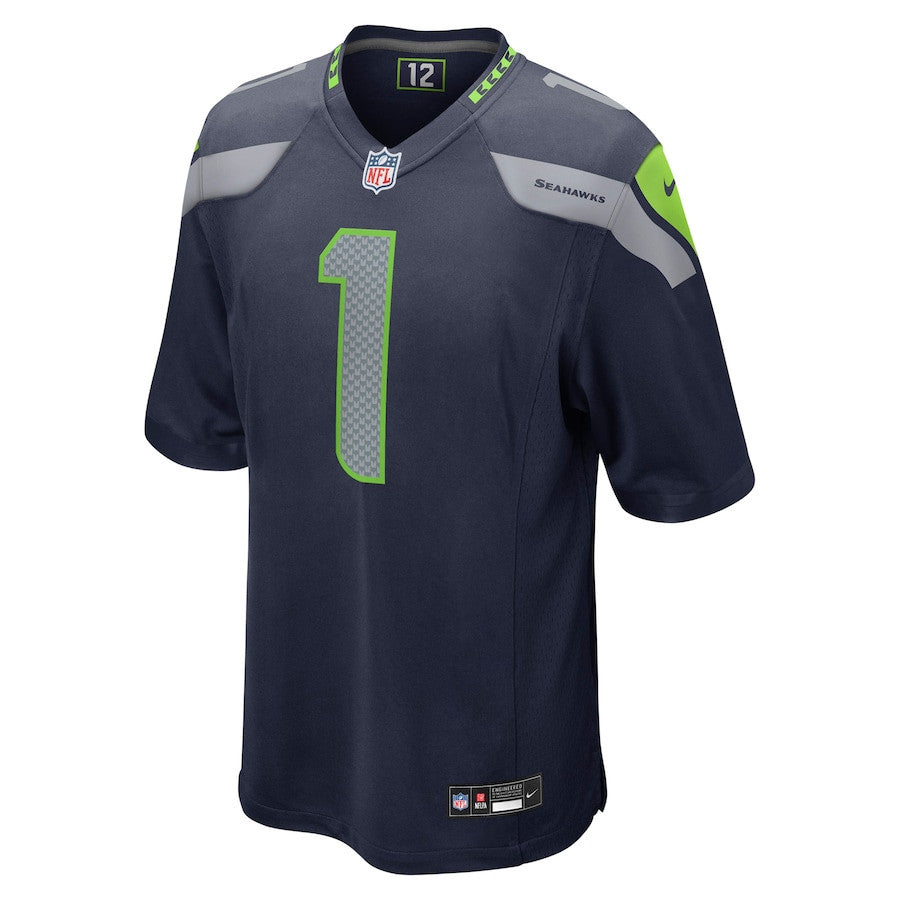 Grey Zabel 1 Seattle Seahawks 2025 Draft First Round Pick Game Men Jersey - Navy