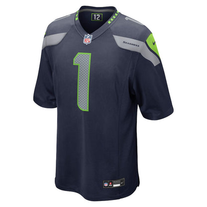 Grey Zabel 1 Seattle Seahawks 2025 Draft First Round Pick Game Men Jersey - Navy