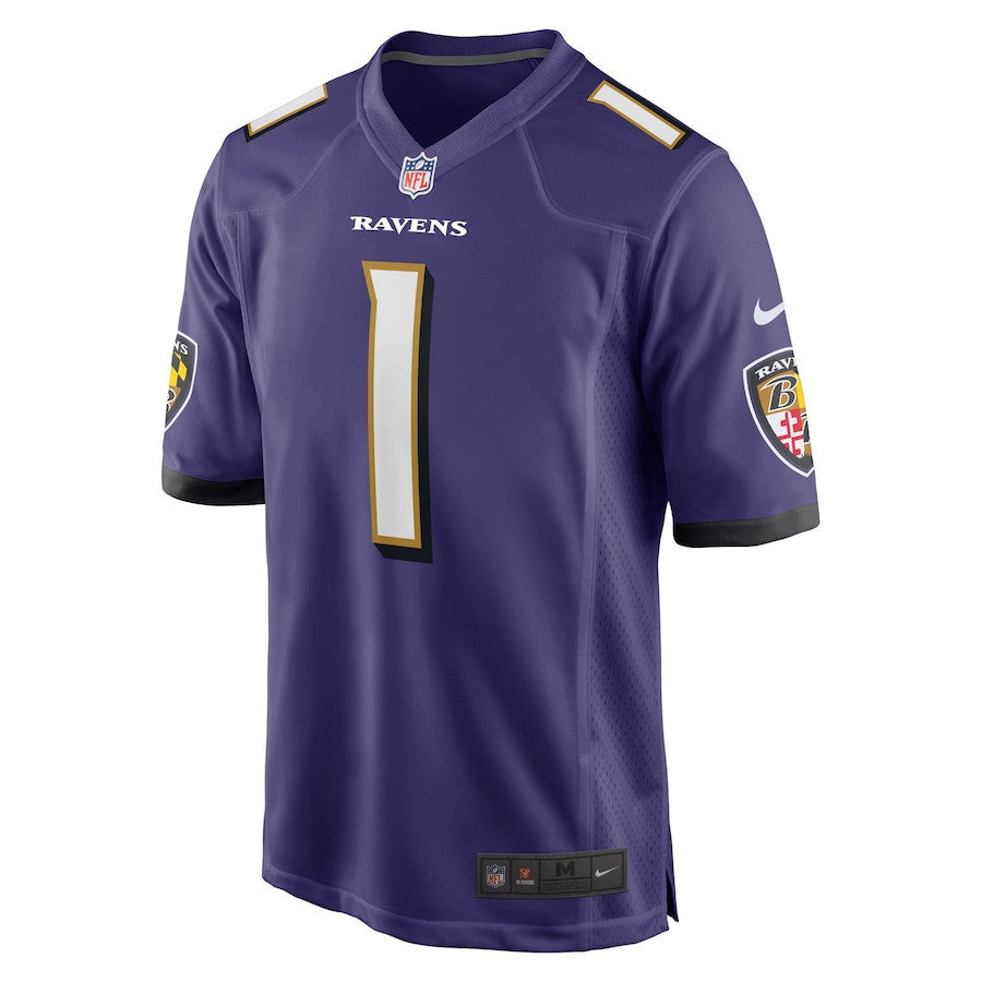 Malaki Starks 1 Baltimore Ravens 2025 Draft First Round Pick No. 27 Game Men Jersey - Purple