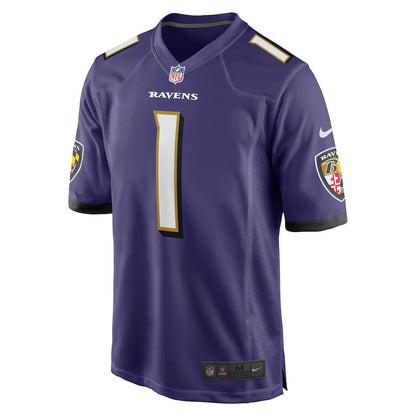 Malaki Starks 1 Baltimore Ravens 2025 Draft First Round Pick No. 27 Game Men Jersey - Purple