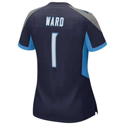 Cameron Ward 1 Tennessee Titans Women's 2025 Draft First Round Pick Alternate Game Jersey - Navy