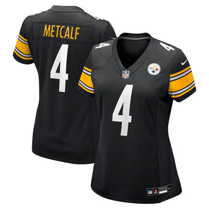 DK Metcalf 4 Pittsburgh Steelers Women's Team Game Jersey - Black