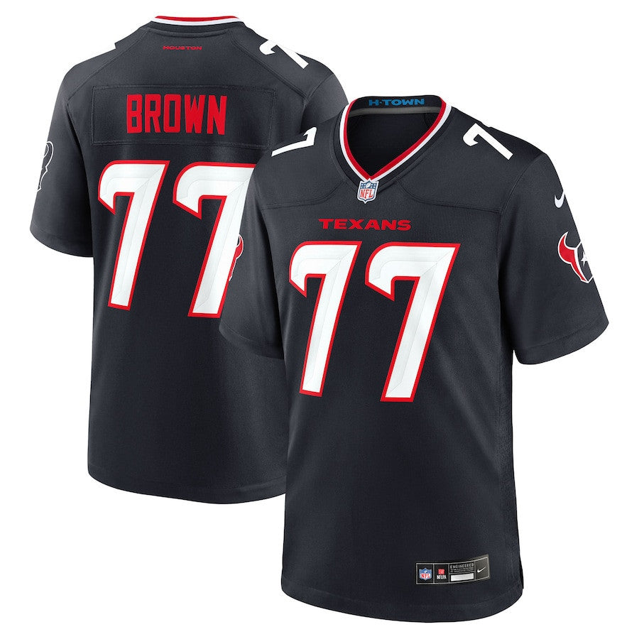 Trenton Brown 77 Houston Texans Team Game Men Jersey - Navy