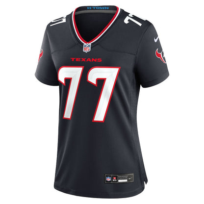 Trenton Brown 77 Houston Texans Women's Team Game Jersey - Navy