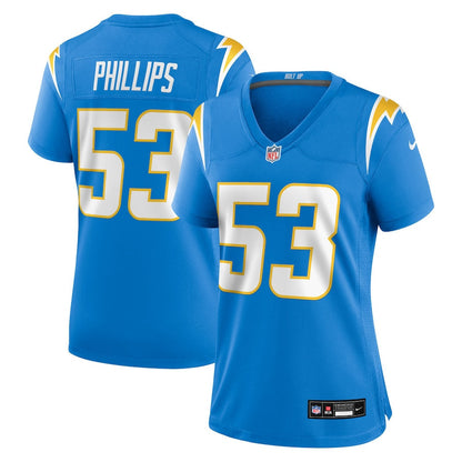 Del'Shawn Phillips 53 Los Angeles Chargers Women's Team Game Jersey - Powder Blue